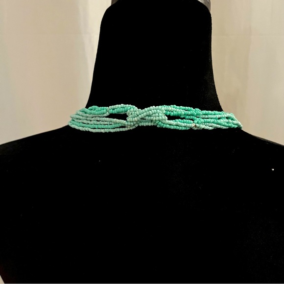 Blue Seed Beads Multi Strand Necklace - Picture 4 of 4